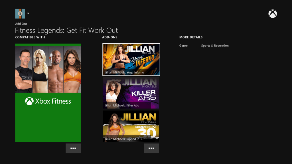 Xbox Fitness Dashboard